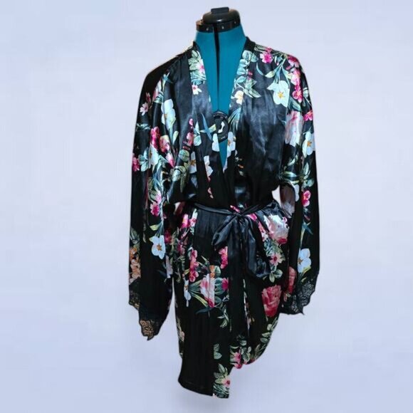 In Bloom Romance Collection Romance‎ Lace-Trim Floral Wrapper Robe - Extra Large - Picture 2 of 8
